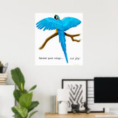 Verspreid uw Wings Parrot Druk Poster (Thuiskantoor)