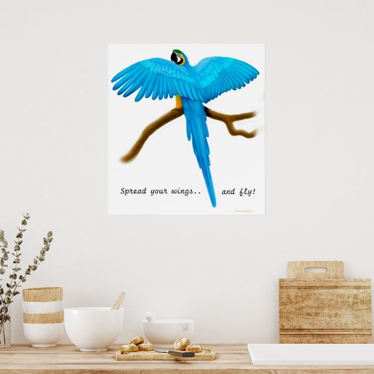 Verspreid uw Wings Parrot Druk Poster (Keuken)