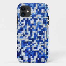 Verspreid veel kleine vierkantjes, schaduwen blauw Case-Mate iPhone case