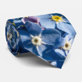 Verspreid Vergeet me niet Blauwe Bloemen Stropdas (Opgerold)