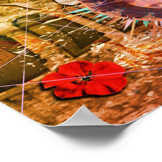 Verspreid, verstrooid, verpakt en overdekt poster (Hoek)