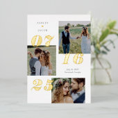 Verspreid vreugde ECHT FOLIE Save The Date Kaart (Staand Voorkant)