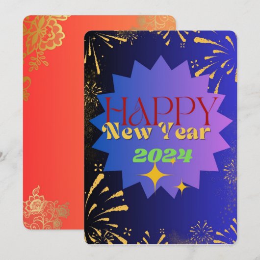 Verspreid vreugde en proost met unieke nieuwjaarsk kaart (Voorkant / Achterkant)