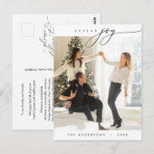 Verspreid vreugde, familiefoto, kerstgroet briefkaart (Voorkant / Achterkant)