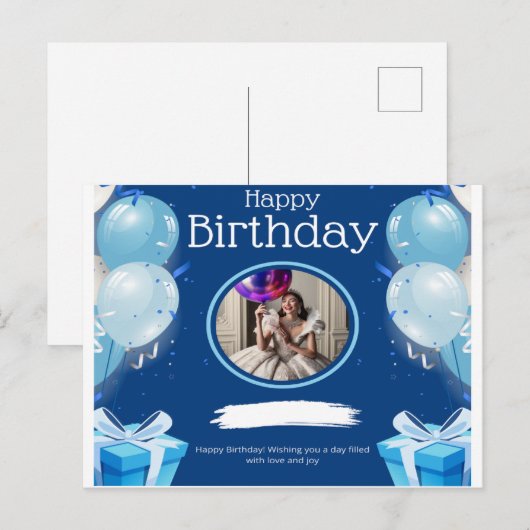 Verspreid vreugde: Fantasievolle verjaardagskaarte Uitnodiging Briefkaart (Voorkant / Achterkant)