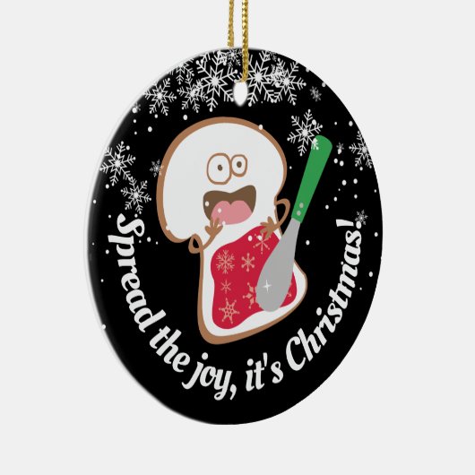 Verspreid vreugde jelly sandwich gepersonaliseerde keramisch ornament (Rechts)