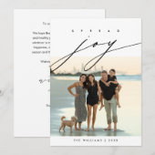 Verspreid vreugde, Kerst familie foto achtergrondo Feestdagenkaart (Voorkant / Achterkant)