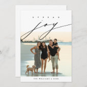 Verspreid vreugde, Kerstmis Familie Foto Overlay Feestdagenkaart (Voorkant / Achterkant)