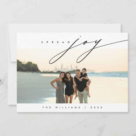 Verspreid vreugde, Kerstmis Familie Foto Overlay Feestdagenkaart (Voorkant)