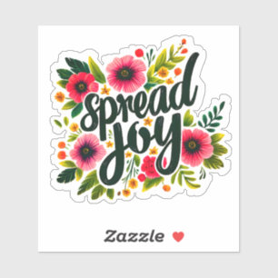Verspreid vreugde met levendige bloemen en vette l sticker