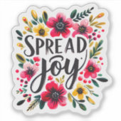 Verspreid vreugde met levendige bloemen sticker (Voorkant)