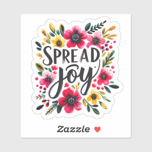 Verspreid vreugde met levendige bloemen sticker (Vel)