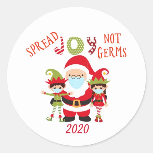 Verspreid vreugde, niet bacillen Kerstman Grappige Ronde Sticker (Voorkant)