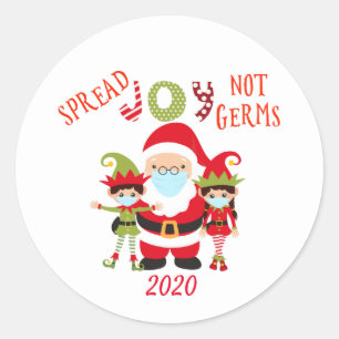 Verspreid vreugde, niet bacillen Kerstman Grappige Ronde Sticker