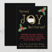 Verspreid Vreugde Niet Keimen Grappig Gezichtsmask Feestdagenkaart (Voorkant / Achterkant)