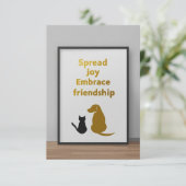 Verspreid vreugde, omarm vriendschap (Staand voorkant)
