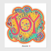 Verspreid Vreugde Vrolijke Gele Leuke Inspirativit Sticker (Vel)