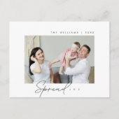 Verspreid vreugde, Vrolijke Kerstmisgroet, Familie Briefkaart (Voorkant)