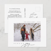 Verspreid vreugde, Vrolijke Kerstmisgroet, Familie Briefkaart (Voorkant / Achterkant)