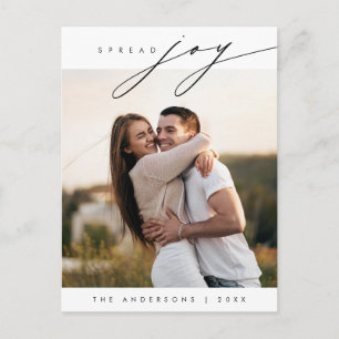 Verspreid vreugde, vrolijkste kerst familie foto m briefkaart