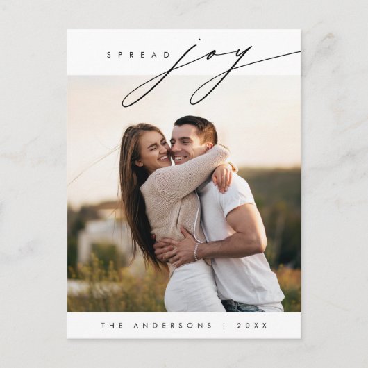 Verspreid vreugde, vrolijkste kerst familie foto m briefkaart (Voorkant)