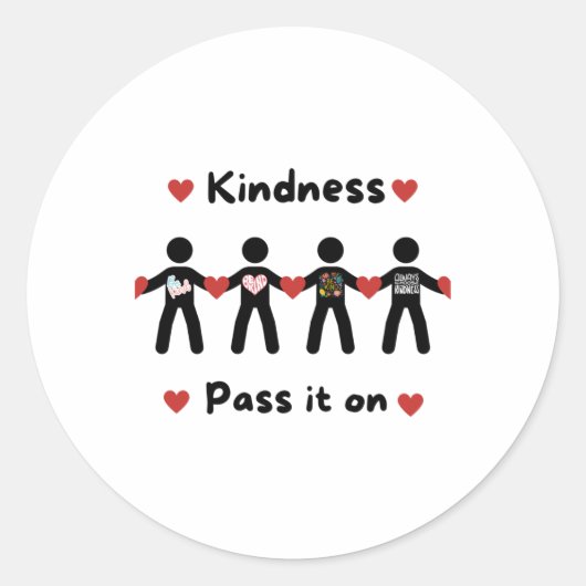 Verspreid vriendelijkheid13 ronde sticker (Voorkant)