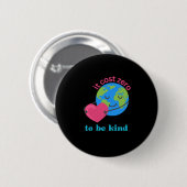 Verspreid vriendelijkheid Aarde en Hart Illustrati Ronde Button 5,7 Cm (Voorkant /achterkant)