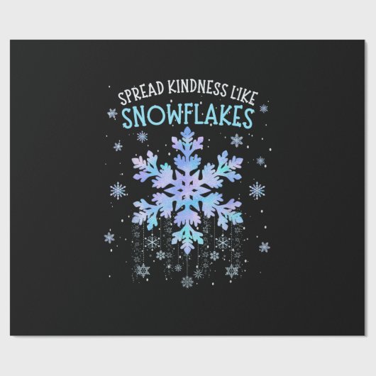 Verspreid vriendelijkheid als sneeuwvlokken Kerstl Cadeaupapier (Vlak)