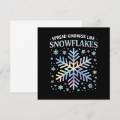 Verspreid vriendelijkheid als sneeuwvlokken Kerstl Kaart (Voorkant / Achterkant)