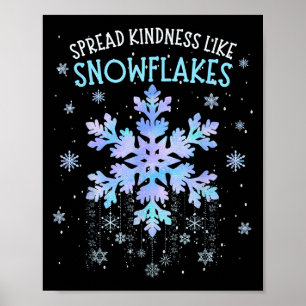 Verspreid vriendelijkheid als sneeuwvlokken Kerstl Poster