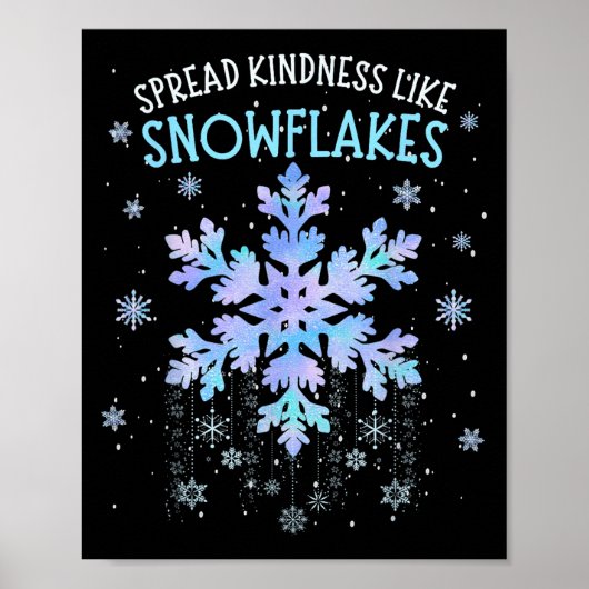 Verspreid vriendelijkheid als sneeuwvlokken Kerstl Poster (Voorkant)