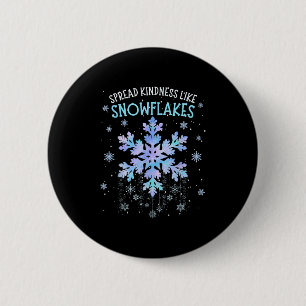 Verspreid vriendelijkheid als sneeuwvlokken Kerstl Ronde Button 5,7 Cm