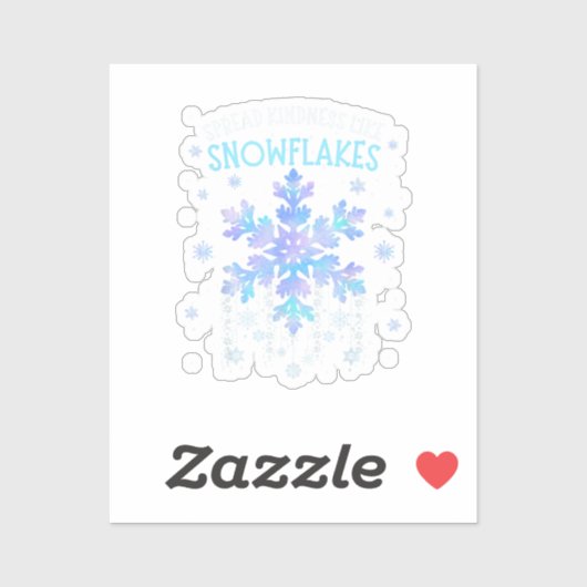 Verspreid vriendelijkheid als sneeuwvlokken Kerstl Sticker (Vel)