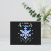 Verspreid Vriendelijkheid Als Sneeuwvlokken Kerstm Briefkaart (Staand voorkant)