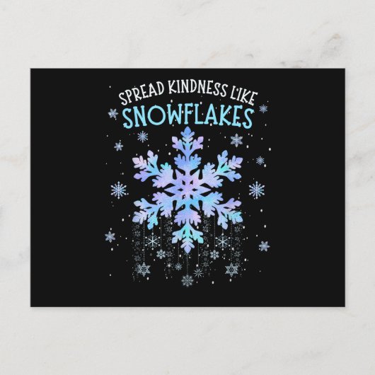 Verspreid Vriendelijkheid Als Sneeuwvlokken Kerstm Briefkaart (Voorkant)