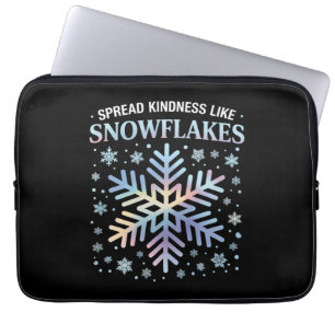 Verspreid Vriendelijkheid Als Sneeuwvlokken Kerstm Laptop Sleeve