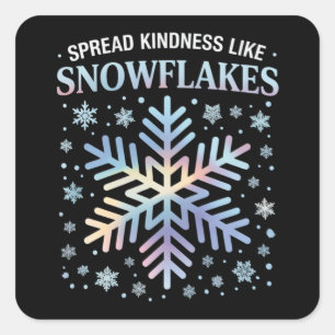 Verspreid Vriendelijkheid Als Sneeuwvlokken Kerstm Vierkante Sticker