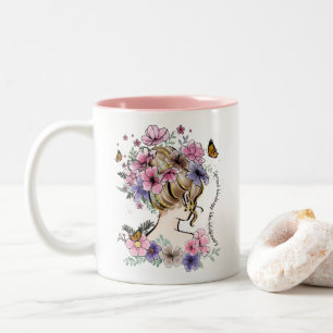 Verspreid vriendelijkheid als wilde bloemen Quote Tweekleurige Koffiemok