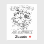 Verspreid Vriendelijkheid als Wilde Bloemen Sticker (Vel)
