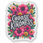 Verspreid vriendelijkheid door heldere bloemen sticker (Voorkant)