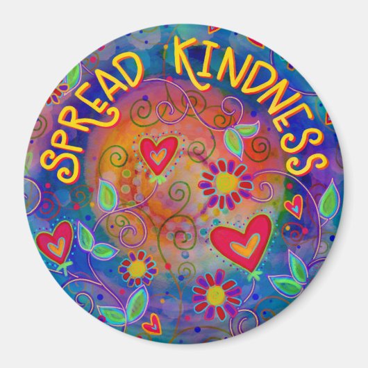 Verspreid Vriendelijkheid Inspirerende Quote harte Magneet (Voorkant)