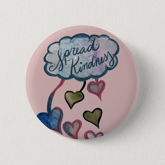 Verspreid vriendelijkheid Liefde Cloud Art Ronde Button 5,7 Cm (Voorkant)