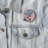 Verspreid vriendelijkheid Liefde Cloud Art Ronde Button 5,7 Cm (In situ)