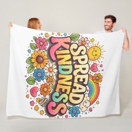 Verspreid Vriendelijkheid – Mooie Bloemrijke Regen Fleece Deken