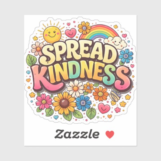 Verspreid Vriendelijkheid – Mooie Bloemrijke Regen Sticker (Vel)