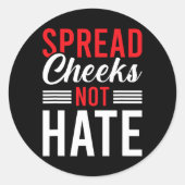 Verspreid wangen niet haten ronde sticker (Voorkant)