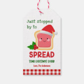 Verspreid wat kerstjuichende kerstjam cadeaulabel (Achterkant)