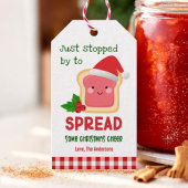 Verspreid wat kerstjuichende kerstjam cadeaulabel