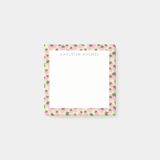 Verspreide aardbeien (crème) post-it® notes (Voorkant)