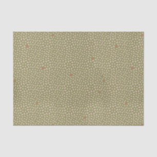 Verspreide Abstracte beige Stippen op Olijfgroen Tissuepapier